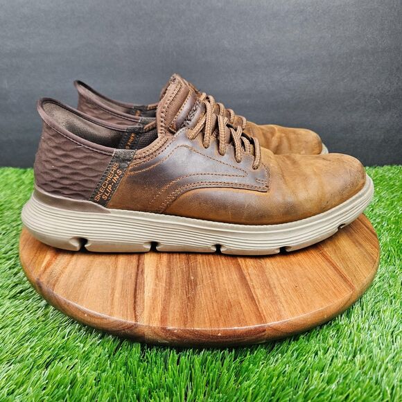 Skechers Garza Gervin Shoes Mens 10.5 Brown Slip-Ins Sneakers Leather SN 205046 main image 8